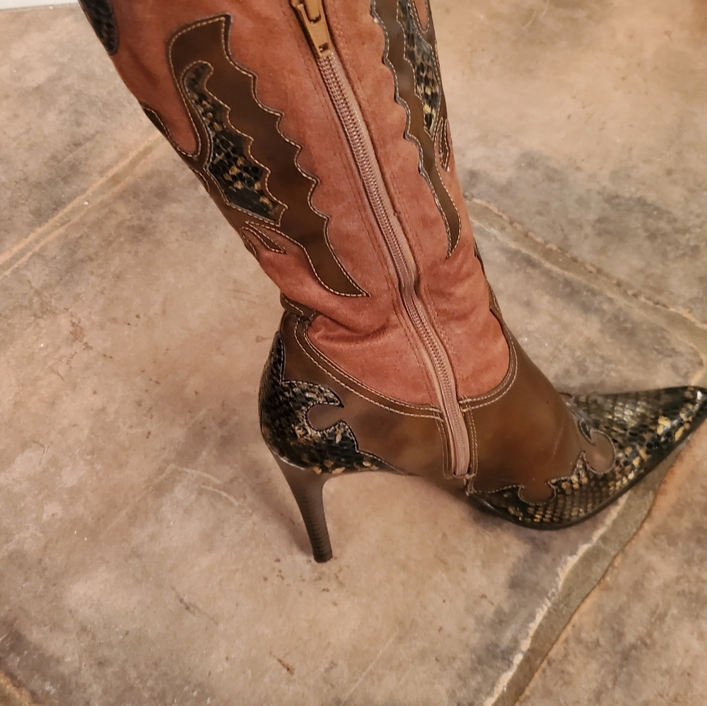 Sexy heeled cowgirl boots